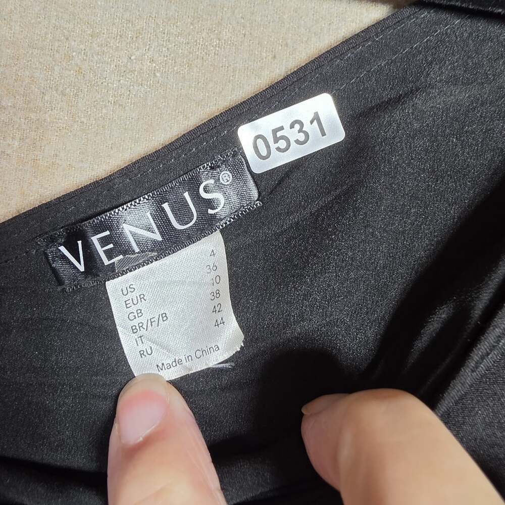 Venus Laci Ruffle Sleeve One Shoulder Tie Waist Blouse 4 Black Sexy Belted Top - Picture 4 of 14